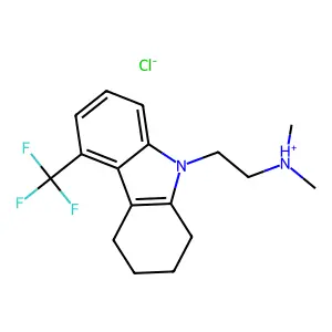 dimethyl-[2-[5-(trifluoromethyl)-1,2,3,4-tetrahydrocarbazol-9-yl]ethyl]azanium chloride structure