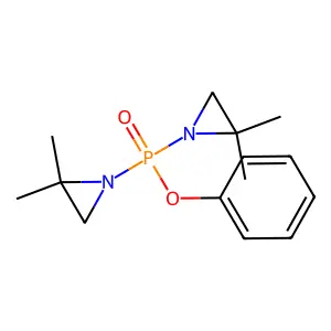 1-[(2,2-dimethylaziridin-1-yl)-phenoxyphosphoryl]-2,2-dimethylaziridine structure