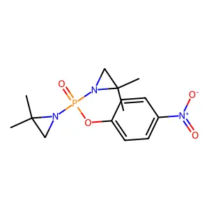 1-[(2,2-dimethylaziridin-1-yl)-(4-nitrophenoxy)phosphoryl]-2,2-dimethylaziridine structure