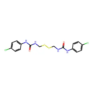 1,1'-(disulfanediyldimethanediyl)bis[3-(4-chlorophenyl)urea] structure