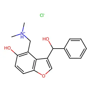 [5-hydroxy-3-[hydroxy(phenyl)methyl]-1-benzofuran-4-yl]methyl-dimethylazanium chloride structure