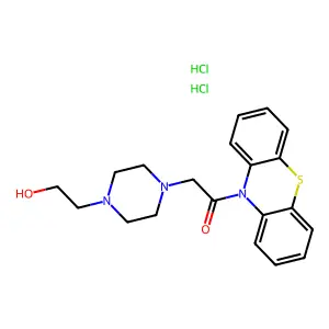Ketone, (4-(2-hydroxyethyl)piperazinyl)methyl phenothiazin-10-yl, dihydrochloride structure
