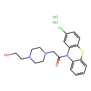 1-(2-chlorophenothiazin-10-yl)-2-[4-(2-hydroxyethyl)piperazin-1-yl]ethanone;dihydrochloride structure