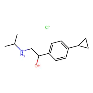 p-Cyclopropyl-alpha-((isopropylamino)methyl)-benzyl alcohol hydrochloride structure
