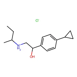 alpha-((sec-Butylamino)methyl)-p-cyclopropyl-benzyl alcohol hydrochloride structure