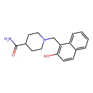 1-[(2-hydroxynaphthalen-1-yl)methyl]piperidine-4-carboxamide structure