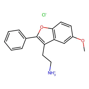 2-(5-methoxy-2-phenyl-1-benzofuran-3-yl)ethylazanium chloride structure