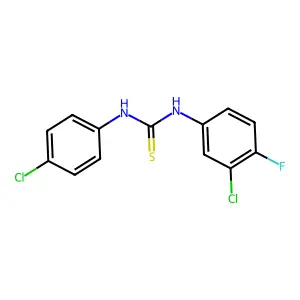 1-(3-chloro-4-fluorophenyl)-3-(4-chlorophenyl)thiourea structure