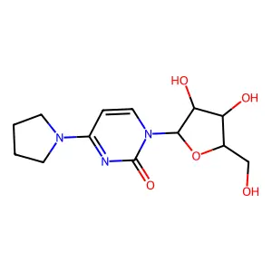 1-[3,4-dihydroxy-5-(hydroxymethyl)oxolan-2-yl]-4-pyrrolidin-1-ylpyrimidin-2-one structure