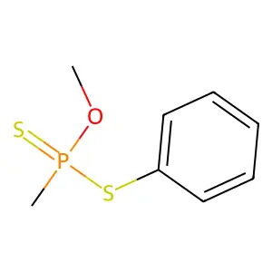 O-Methyl S-phenyl methylphosphonodithioate structure