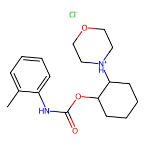 (2-morpholin-4-ium-4-ylcyclohexyl) N-(2-methylphenyl)carbamate chloride structure