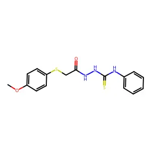 1-[[2-(4-methoxyphenyl)sulfanylacetyl]amino]-3-phenylthiourea structure