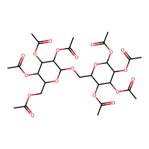 1,2,3,4-Tetra-O-acetyl-6-O-(2,3,4,6-tetra-O-acetylhexopyranosyl)hexopyranose structure