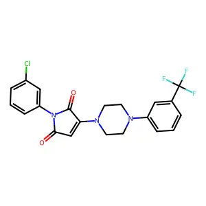 1-(3-chlorophenyl)-3-[4-[3-(trifluoromethyl)phenyl]piperazin-1-yl]pyrrole-2,5-dione structure