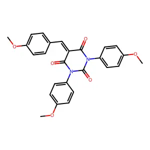 1,3-bis(4-methoxyphenyl)-5-[(4-methoxyphenyl)methylidene]-1,3-diazinane-2,4,6-trione structure