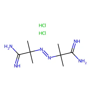 2-[(1-amino-1-imino-2-methylpropan-2-yl)diazenyl]-2-methylpropanimidamidedihydrochloride structure