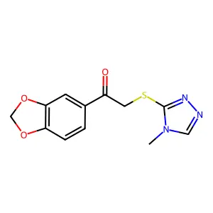 1-(1,3-benzodioxol-5-yl)-2-[(4-methyl-4H-1,2,4-triazol-3-yl)sulfanyl]ethanone structure