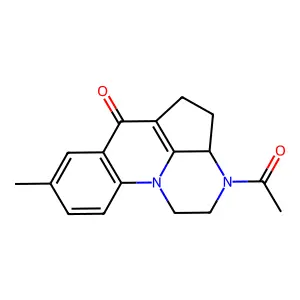 13-acetyl-5-methyl-1,13-diazatetracyclo[7.6.1.02,7.012,16]hexadeca-2(7),3,5,9(16)-tetraen-8-one structure