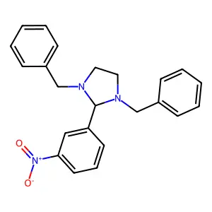 1,3-dibenzyl-2-(3-nitrophenyl)imidazolidine structure