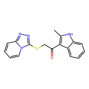 1-(2-methyl-1H-indol-3-yl)-2-([1,2,4]triazolo[4,3-a]pyridin-3-ylsulfanyl)ethanone structure