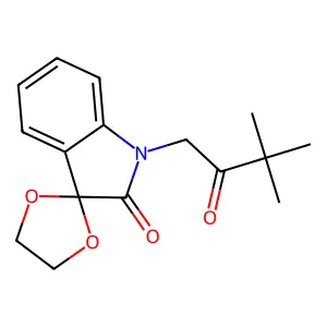 1'-(3,3-dimethyl-2-oxobutyl)spiro[1,3-dioxolane-2,3'-indole]-2'-one structure