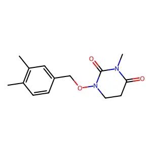 1-[(3,4-dimethylphenyl)methoxy]-3-methyl-1,3-diazinane-2,4-dione structure