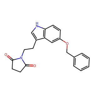 1-{2-[5-(benzyloxy)-1H-indol-3-yl]ethyl}pyrrolidine-2,5-dione structure