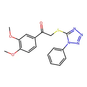1-(3,4-DIMETHOXYPHENYL)-2-((1-PHENYL-1H-TETRAAZOL-5-YL)THIO)ETHANONE structure