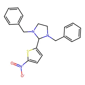 1,3-dibenzyl-2-(5-nitro-2-thienyl)imidazolidine structure