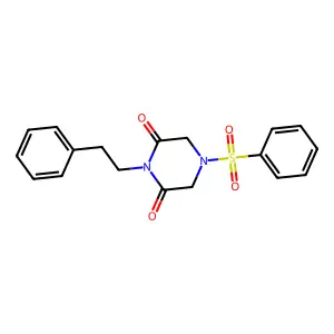 1-(2-phenylethyl)-4-(phenylsulfonyl)-2,6-piperazinedione structure
