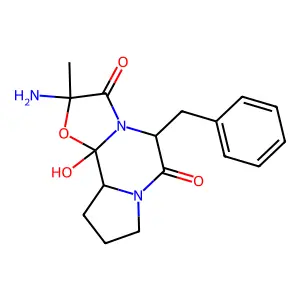 (1S,2S,4R,7S)-4-amino-7-benzyl-2-hydroxy-4-methyl-3-oxa-6,9-diazatricyclo[7.3.0.02,6]dodecane-5,8-dione structure