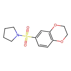 1-(2,3-dihydro-1,4-benzodioxin-6-ylsulfonyl)pyrrolidine structure