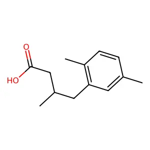 4-(2,5-dimethylphenyl)-3-methylbutanoic acid structure