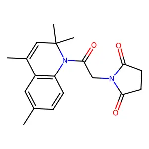 1-[2-oxo-2-(2,2,4,6-tetramethylquinolin-1(2H)-yl)ethyl]pyrrolidine-2,5-dione structure