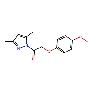 1-(3,5-dimethyl-1H-pyrazol-1-yl)-2-(4-methoxyphenoxy)ethanone structure