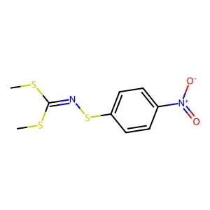 1,1-bis(methylsulfanyl)-N-(4-nitrophenyl)sulfanylmethanimine structure