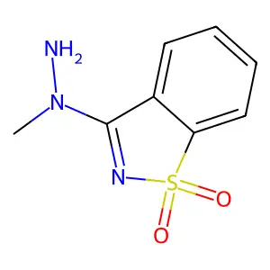 1-(1,1-dioxo-1,2-benzothiazol-3-yl)-1-methylhydrazine structure