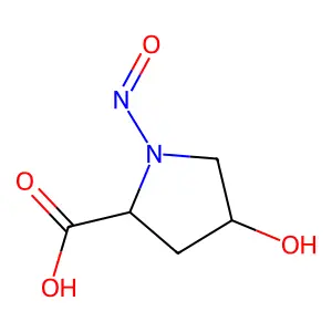 (2S,4R)-4-hydroxy-1-nitrosopyrrolidine-2-carboxylic acid structure