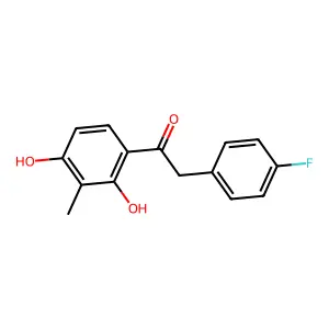 1-(2,4-dihydroxy-3-methylphenyl)-2-(4-fluorophenyl)ethanone structure