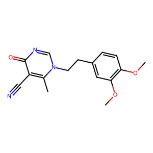 1-[2-(3,4-dimethoxyphenyl)ethyl]-6-methyl-4-oxopyrimidine-5-carbonitrile structure