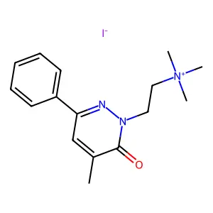 trimethyl-[2-(5-methyl-6-oxo-3-phenylpyridazin-1-yl)ethyl]azanium iodide structure