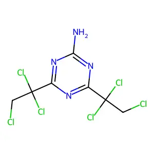 Compound C7H6Cl6N4 structure