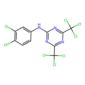 N-(3,4-Dichlorophenyl)-4,6-bis(trichloromethyl)-1,3,5-triazin-2-amine structure