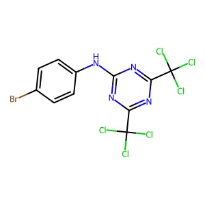 N-(4-bromophenyl)-4,6-bis(trichloromethyl)-1,3,5-triazin-2-amine structure