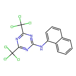 N-naphthalen-1-yl-4,6-bis(trichloromethyl)-1,3,5-triazin-2-amine structure