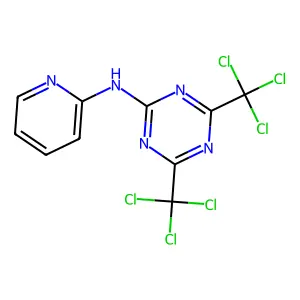 N-pyridin-2-yl-4,6-bis(trichloromethyl)-1,3,5-triazin-2-amine structure