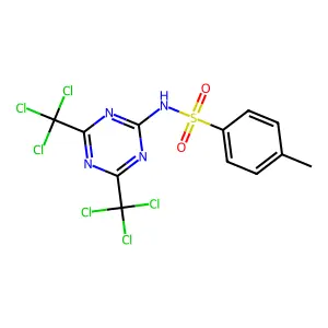 N-[4,6-bis(trichloromethyl)-1,3,5-triazin-2-yl]-4-methylbenzenesulfonamide structure