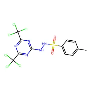 N'-[4,6-bis(trichloromethyl)-1,3,5-triazin-2-yl]-4-methylbenzenesulfonohydrazide structure