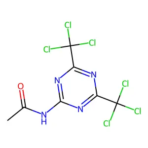 N-[4,6-bis(trichloromethyl)-1,3,5-triazin-2-yl]acetamide structure