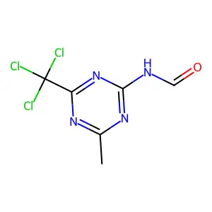 N-[4-methyl-6-(trichloromethyl)-1,3,5-triazin-2-yl]formamide structure